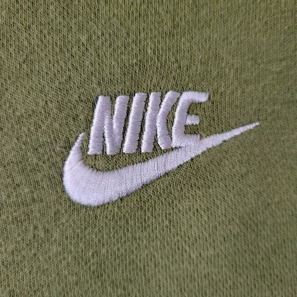 Nike Women’s Green Embroidered Long Sleeve Raw-edged Neck Sweatshirt - Picture 13 of 16
